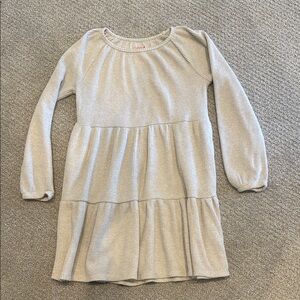Girls Cozy Cream Long Sleeve Dress